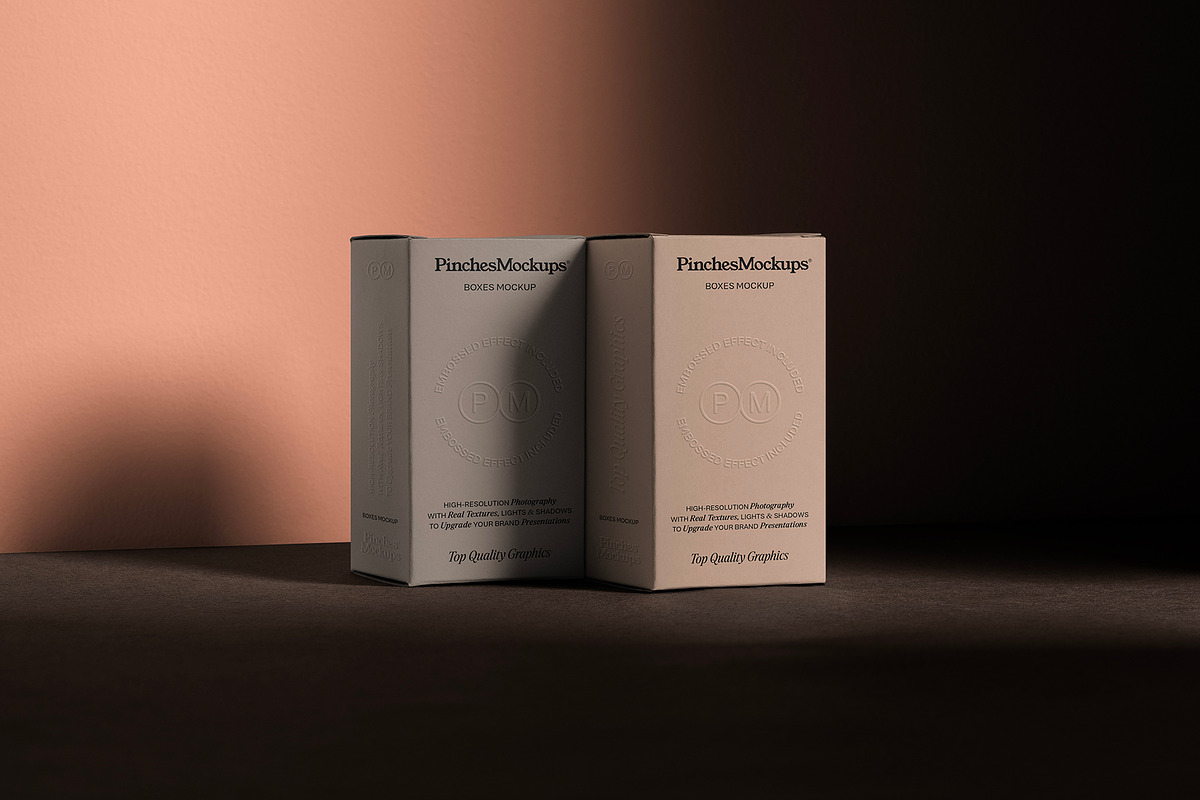 Embossed Boxes Mockup PMBM25, a Cups & Container Mockup by PinchesMockups© (Photo 4 of 5)