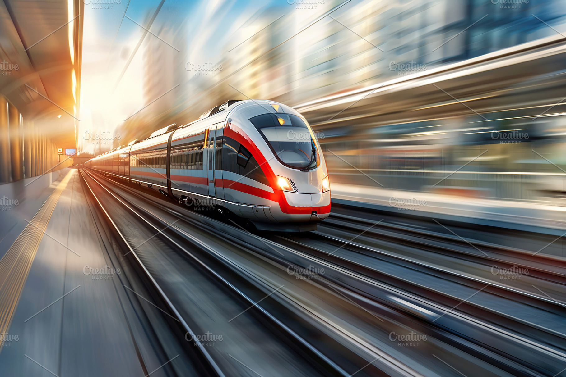 Modern high speed monorail train, a Transportation Photo by AlyaAnd