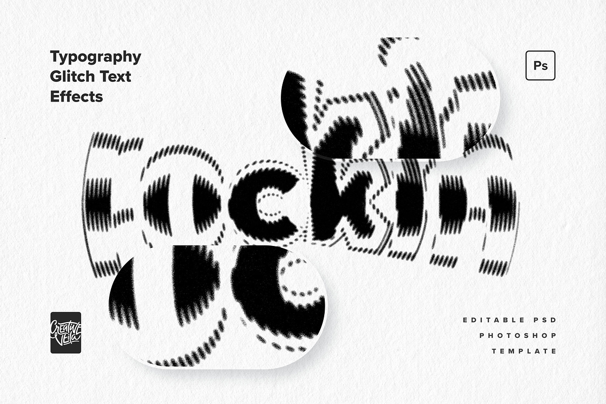 Typography Glitch Text Effects, a Layer Style Add-On by Creative Veila (Photo 1 of 10)