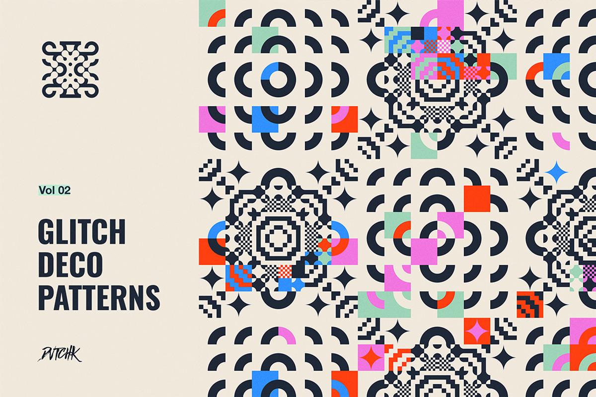 Glitch Deco Patterns Vol. 02, a Pattern Graphic by dvtchk (Photo 4 of 4)