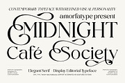 Midnight Cafe Society Elegant Serif, a Serif Font by AmorfaType (Thumbnail 1 of 8)