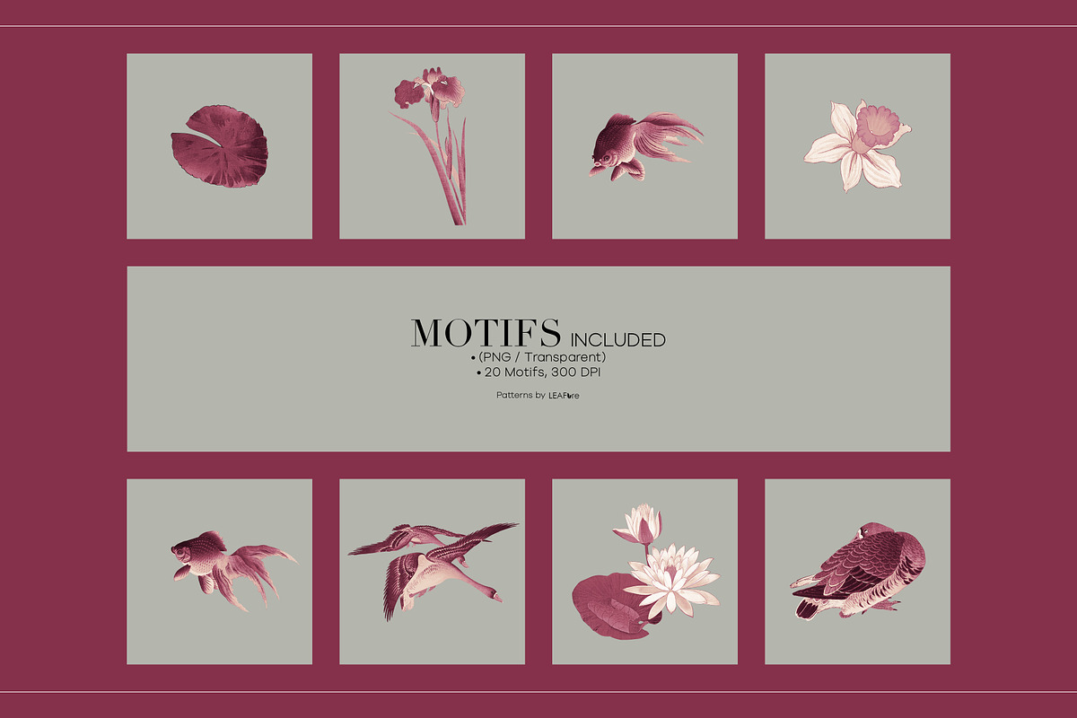 Qing Court Botanical Patterns, a Pattern Graphic by LEAFure (Photo 6 of 9)
