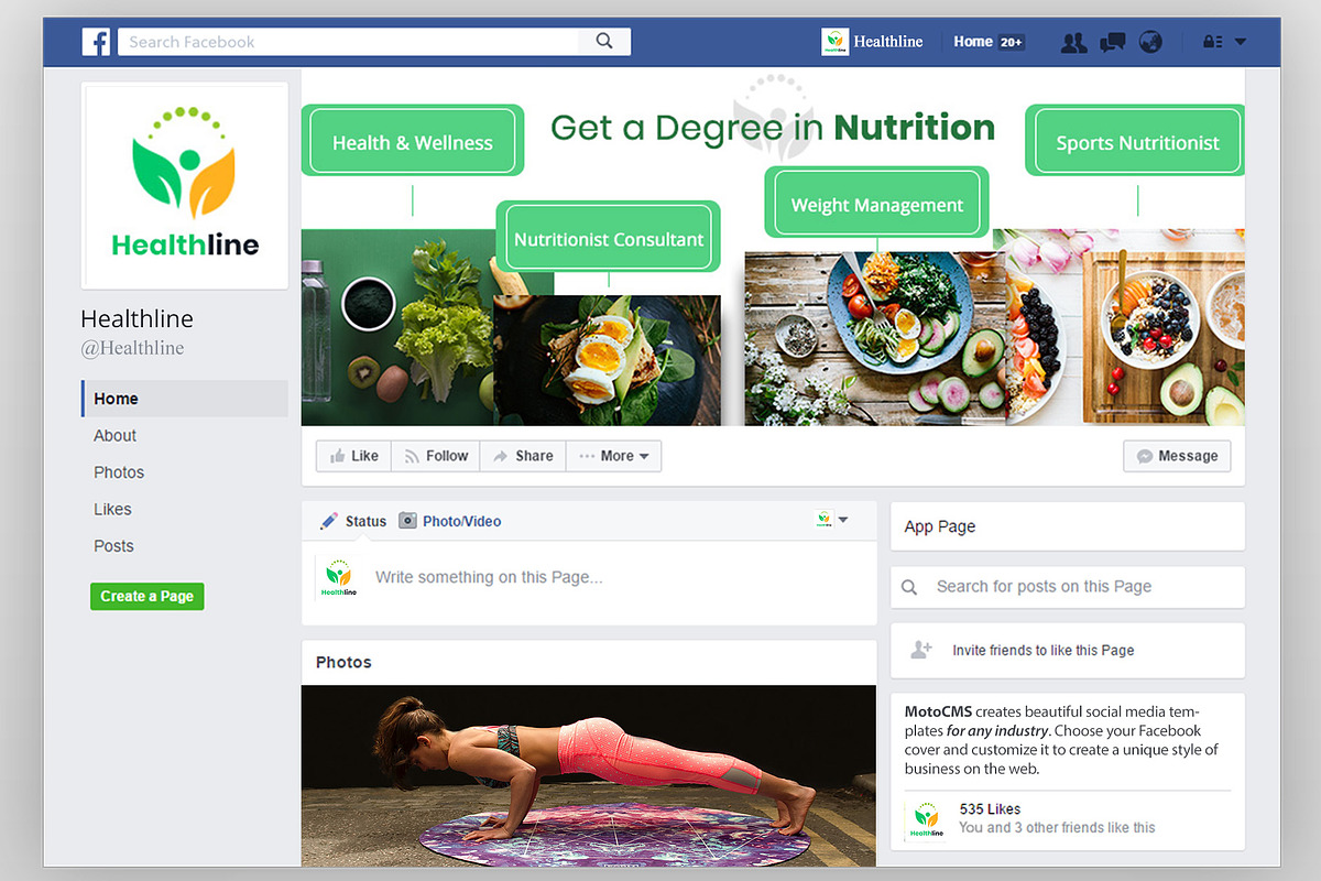 Nutrition Timeline Facebook Cover, a Social Media Template by MotoCMS (Photo 1 of 2)