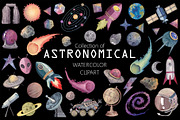 Astronomical (Watercolor Clip art), an Illustration by Soir Creative (Thumbnail 1 of 5)