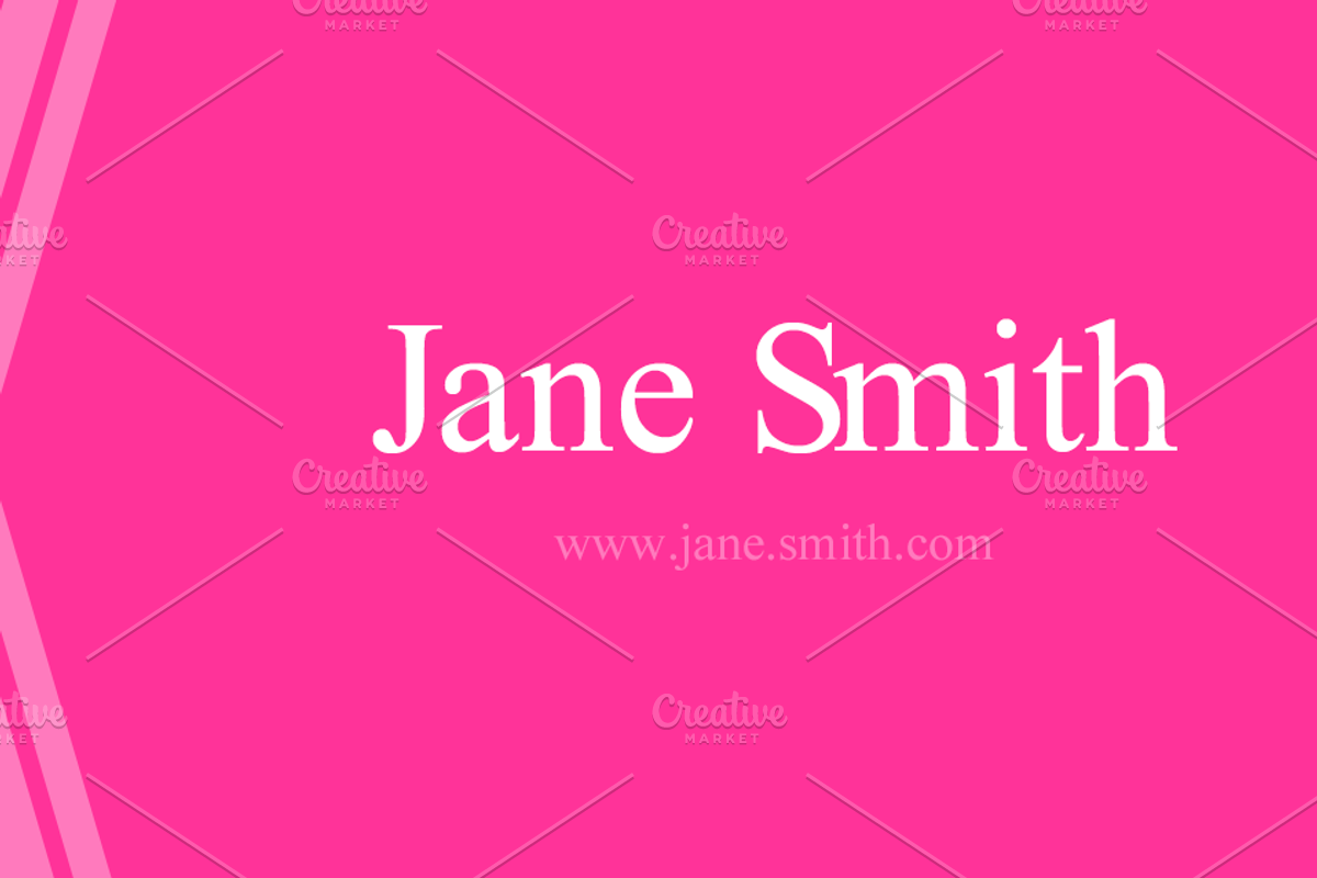 Pink Business Card Template, a Business Card Template by Delux Designs (DE), LLC (Photo 2 of 2)