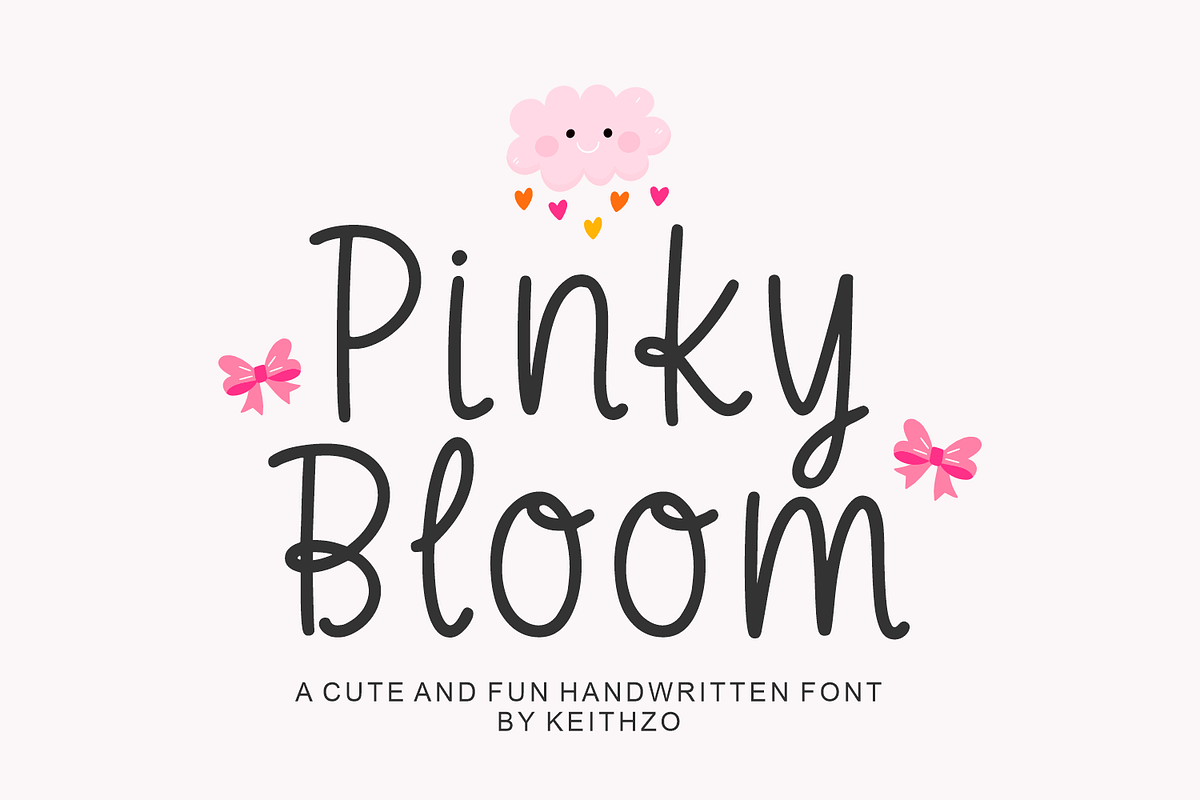 Pinky Bloom - Valentine's Font, a Handwritten Font by Keithzo (Photo 1 of 9)