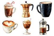 Watercolor Coffee Lover Clipart, an Illustration by Daily.Designs (Thumbnail 2 of 5)