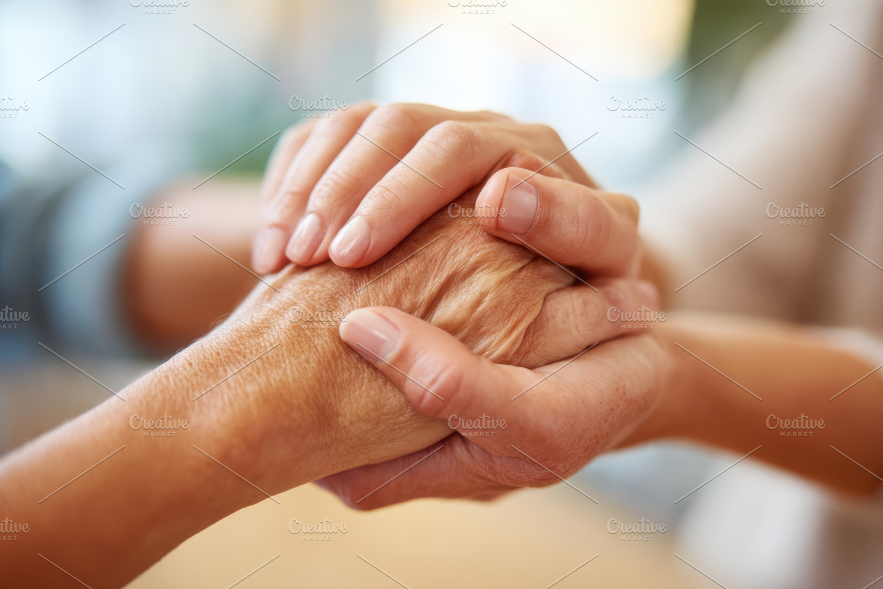 Hands clasped in support and compassion, a Person Photo by AlyaAnd