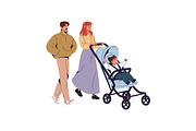 Families, parents with strollers set, a Person Illustration by PaperTrident (Thumbnail 9 of 9)