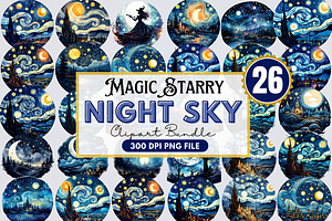 Magic Starry Night Clipart