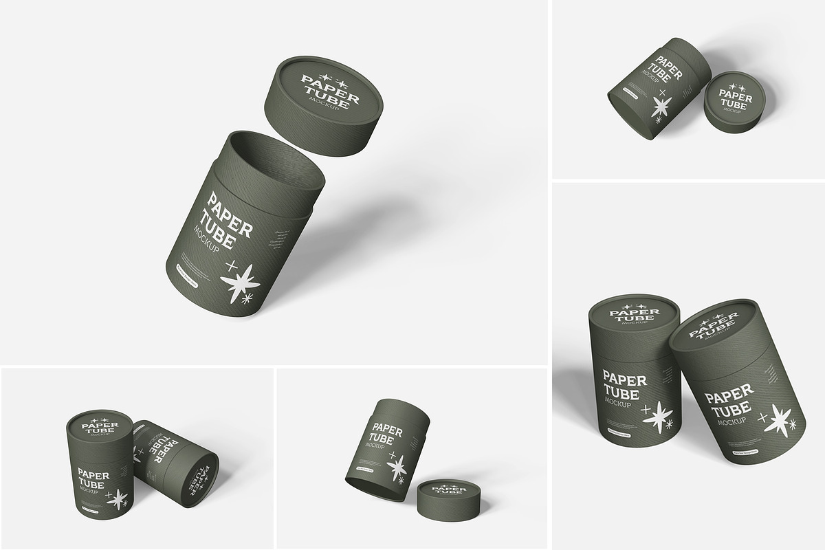 Minimalist Paper Tube Mockup, an Advertising Mockup by Indah (Photo 1 of 6)