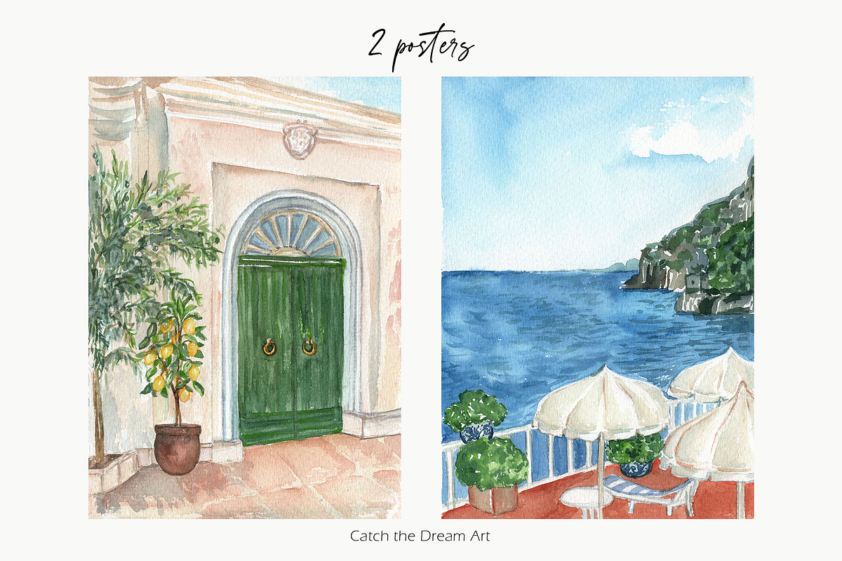 Mediterranean Summer Dolce Vita, a Decorative Illustration by Catch the Dream Art (Photo 25 of 25)