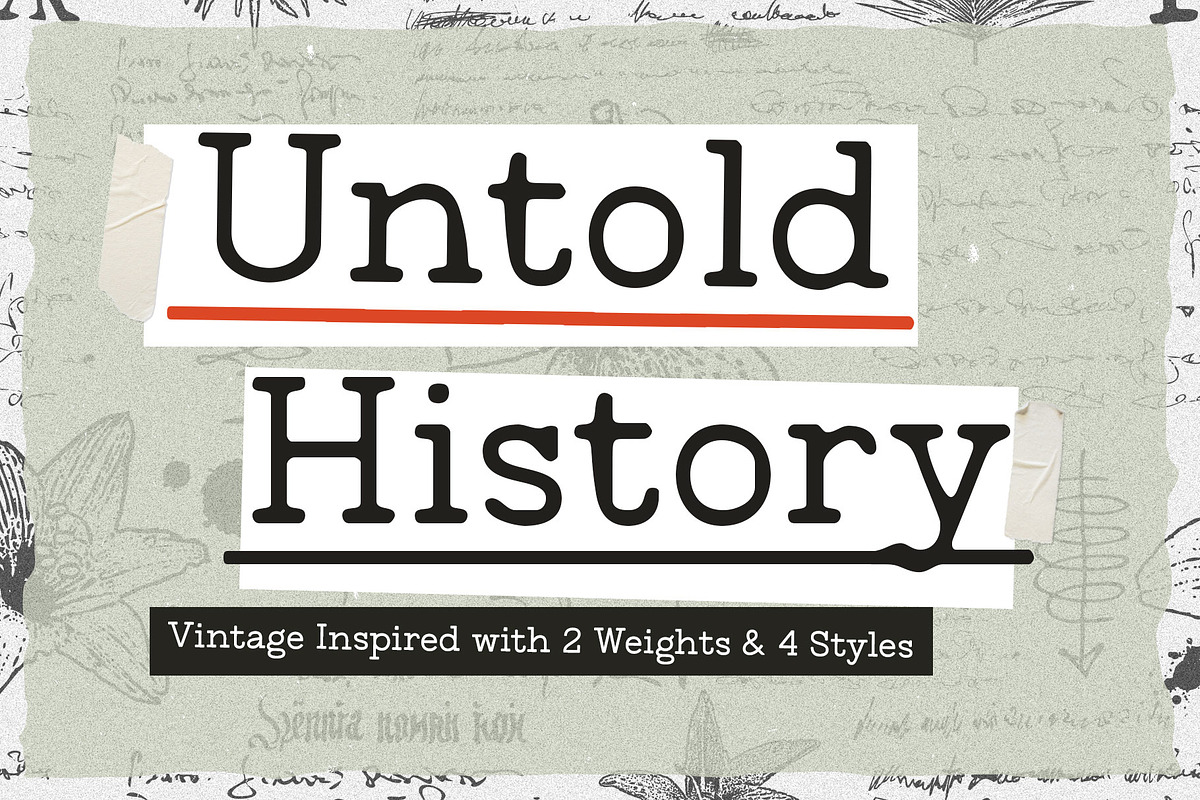 Untold History - Typewriter Font, a Serif Font by Arterfak Project (Photo 2 of 13)