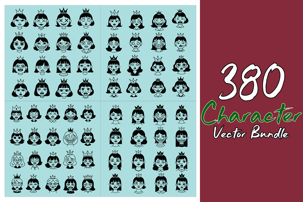 380 Scary Princess Vector Bundle, an Object Graphic by Sofia's Fashion (Photo 4 of 5)