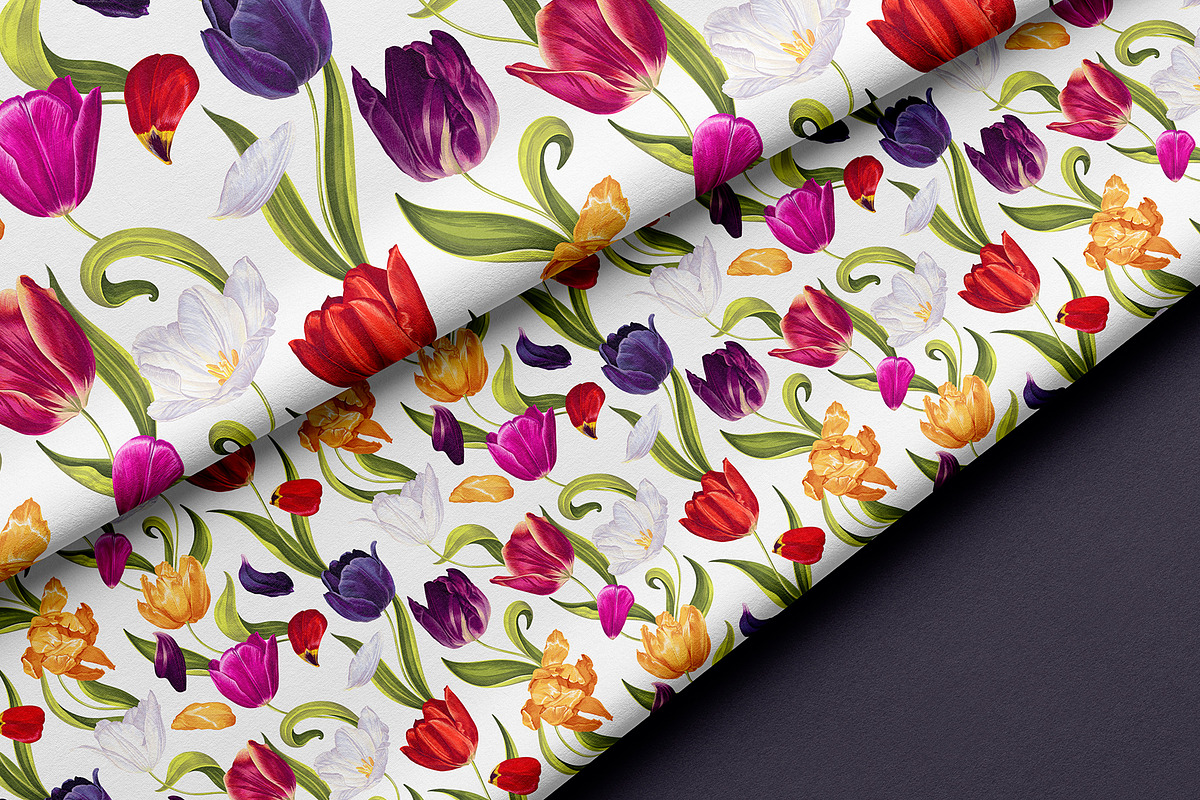 Colorful Tulips Seamless Pattern, a Pattern Graphic by MarynaPetrovska (Photo 4 of 16)