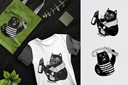 6 Funny Black Cat Prints, an Animal Illustration by helenreveur (Thumbnail 2 of 5)