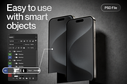 Apple iPhone 15 Pro Mockup, an iPhone Mockup by Illustraly Design (Thumbnail 7 of 8)