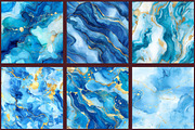 Blue Ink and Gold Foil Digital Paper, a Pattern Graphic by designcity5 (Thumbnail 4 of 5)