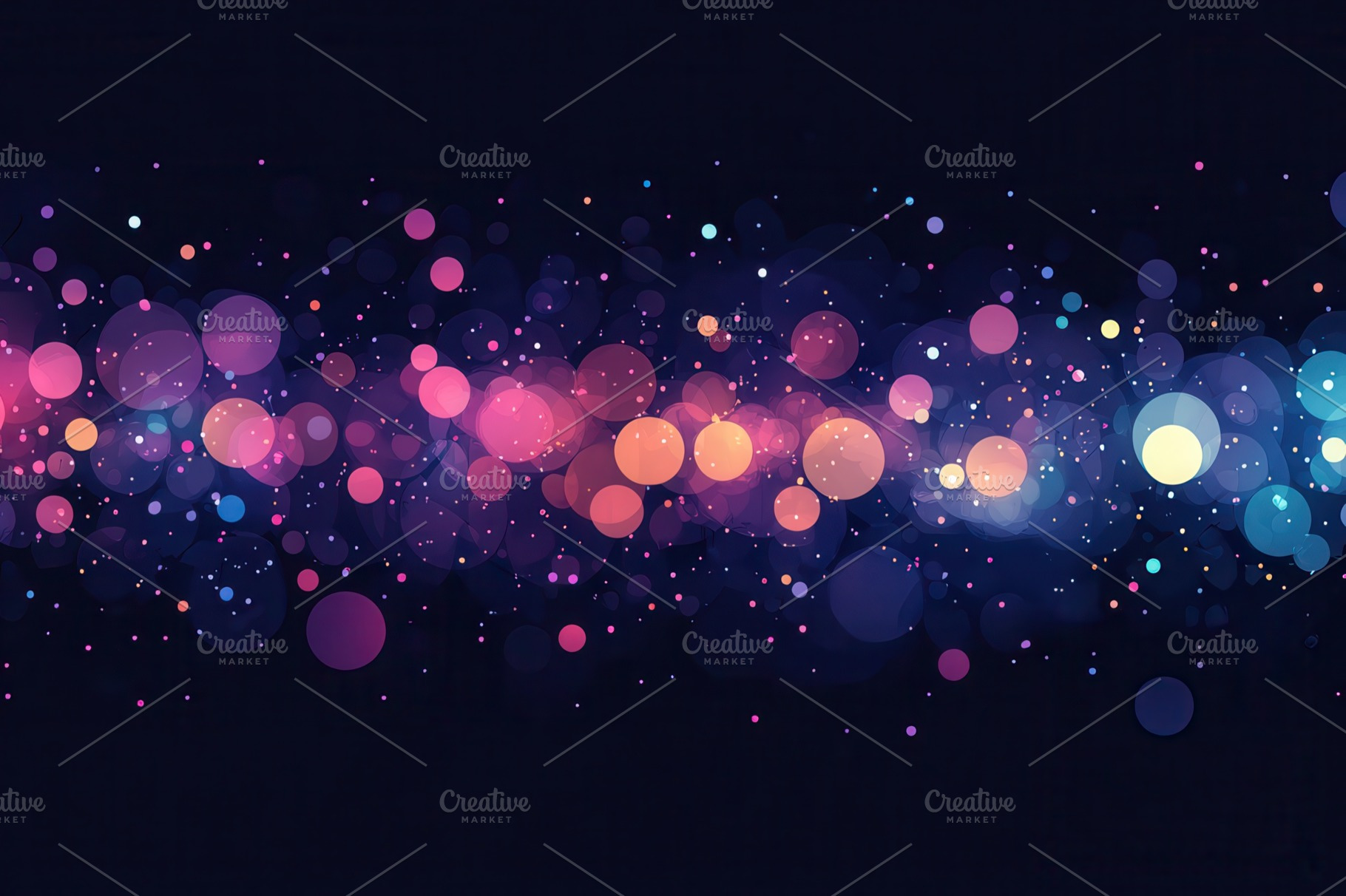Colorful bokeh lights glowing dark b, a Food & Drink Photo by Pixeness Studio