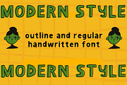 playful outline handdrawn font kit, a Handwritten Font by Ashiya Pixel (Thumbnail 9 of 20)