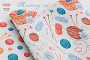 Knitting watercolor set. Crochet., an Illustration by SabinaWatercolorArt (Thumbnail 13 of 16)