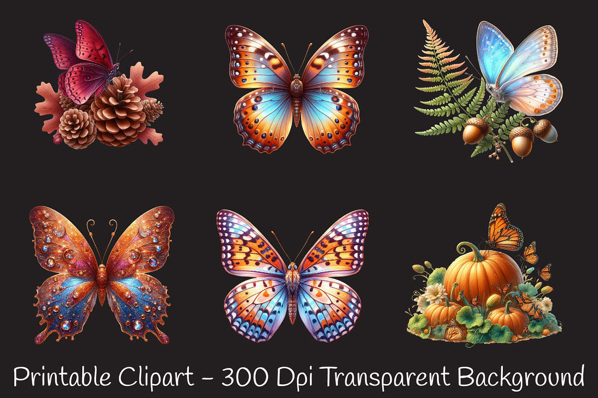 Fall Butterfly Garden Clipart, an Illustration by RobertsArt (Photo 5 of 7)