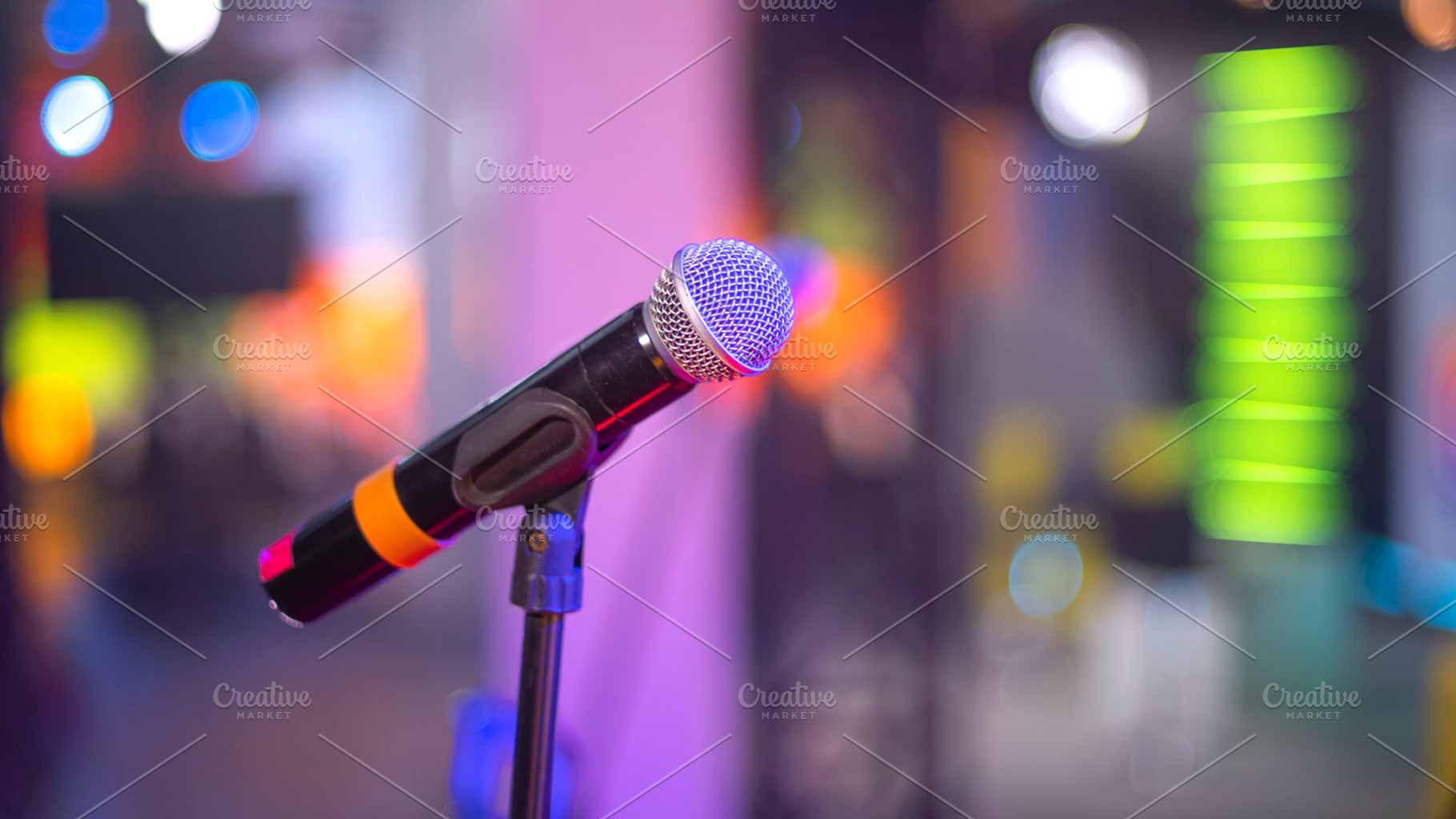 microphone on stage before the performance., a Photo by Pictures for you!!!!!!!!!