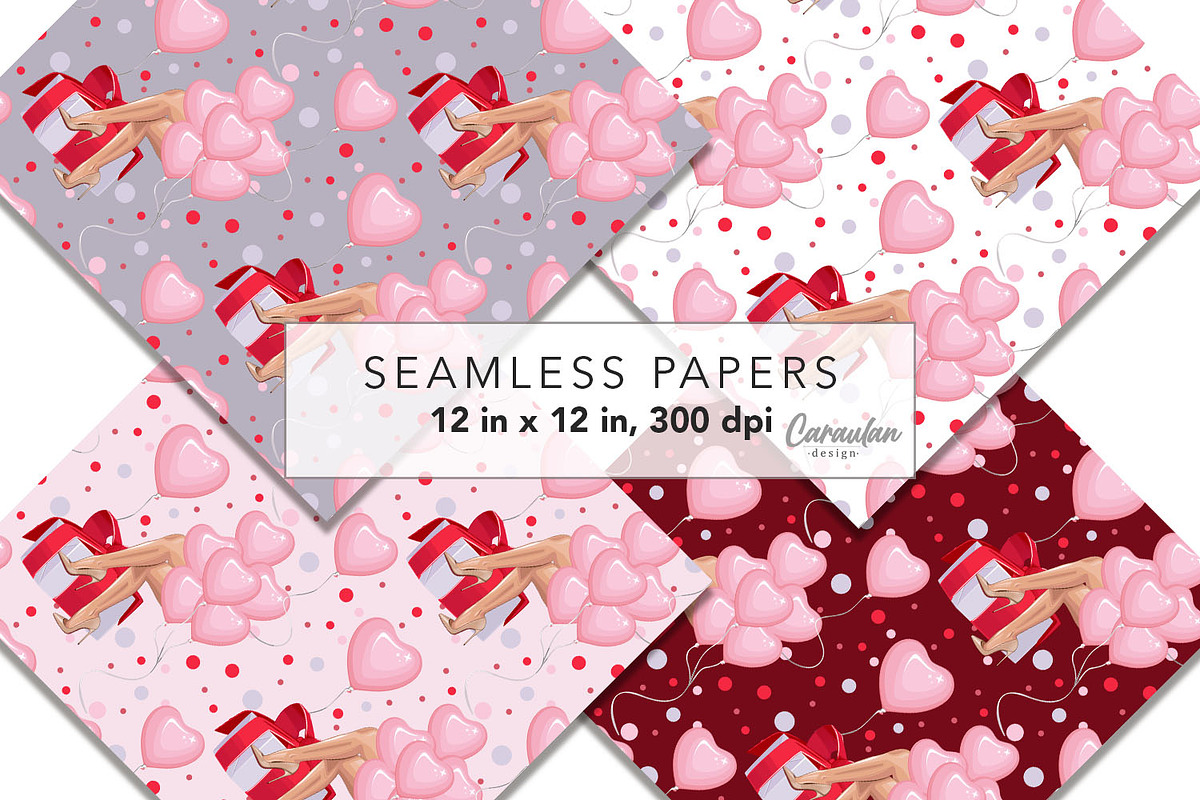 Valentine's Day Backgrounds, a Pattern Graphic by Serghei Caraulan (Photo 6 of 9)