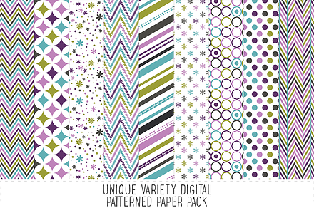 Teal & Purple Pattern Paper