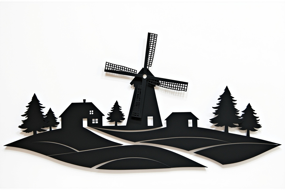 Dutch Windmill Field Set, an Illustration by BIPLOB EXPERT (Photo 6 of 10)