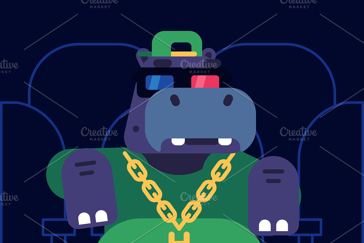 Set of 3 characters in cinema, an Animal Illustration by Dima&Leta Stolz (Photo 4 of 4)