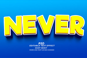 Never PSD 3d Editable Text Effect