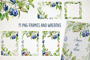 Blooming plum watercolor clipart, a Decorative Illustration by Eva Kleinman (Thumbnail 6 of 14)