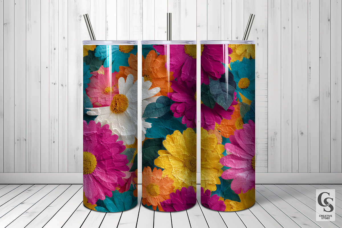 Vibrant Hippie Flowers Pattern, a Pattern Graphic by Creative Store (Photo 5 of 5)