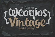 Weoqios Vintage Font, a Handwritten Font by Erifqizefont (Thumbnail 1 of 11)