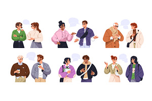People talk, chat, discuss set, a Person Illustration by PaperTrident