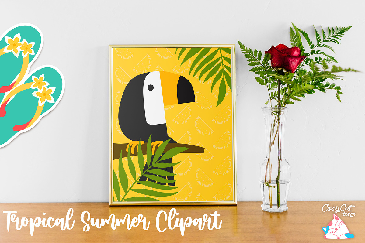 Tropica Summer Digital Clip Art, an Object Graphic by Cozy Cat Design (Photo 3 of 3)