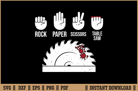 Rock paper scissors table saw svg, a Work Illustration by Creative Shourav