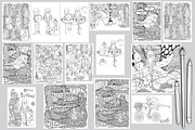 Santa and Snowman. Coloring book, an Illustration by ImHope (Thumbnail 7 of 8)