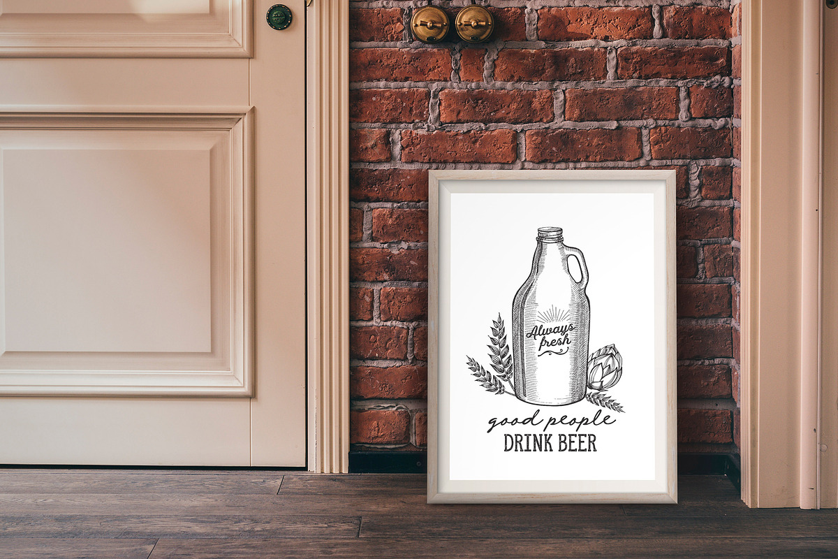 Beer Hand Drawn Illustrations, a Food Illustration by BarcelonaShop (Photo 4 of 4)