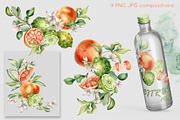 Citrus fruits and flower watercolor, a Decorative Illustration by Kate Lanbina (Thumbnail 3 of 20)