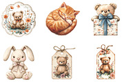 Boho Cute Animals Clipart, a Seasonal Illustration by Designking (Thumbnail 3 of 5)