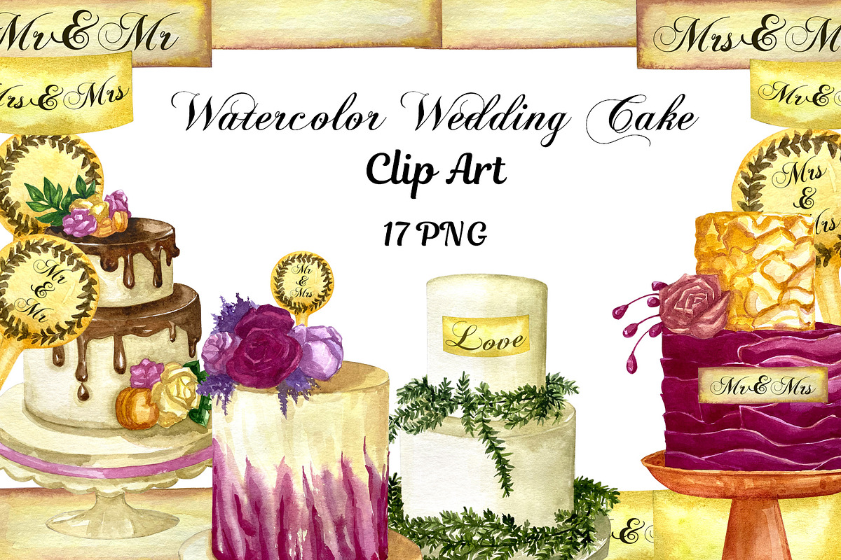 Wedding Clipart, Wedding Invitation, a Background Graphic by Fresh art by Larysa (Photo 1 of 4)