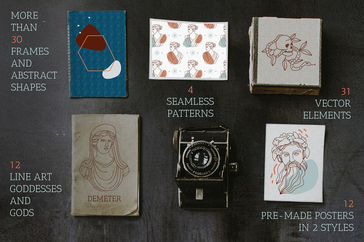 MODERN ANTIQUE vector gods bundle, an Illustration by Lena Nikolaeva (Photo 2 of 14)