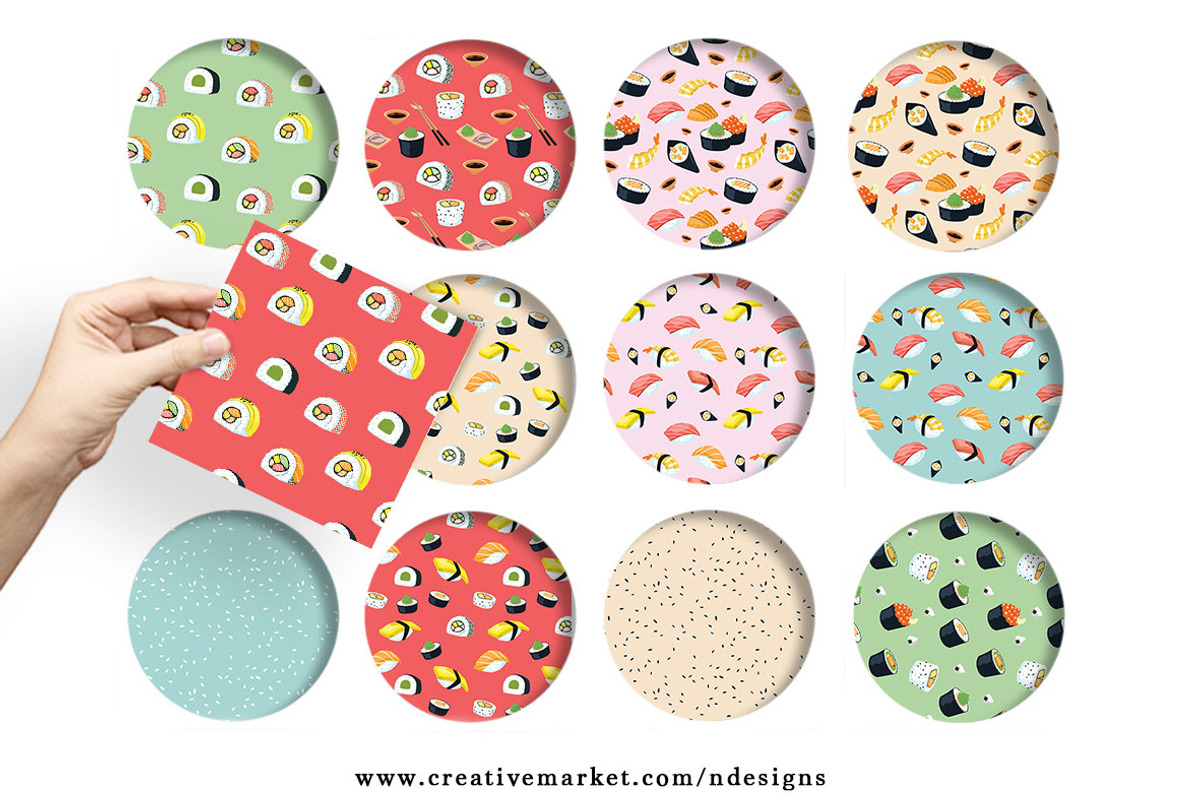 Sushi Seamless Pattern, a Pattern Graphic by NDesigns (Photo 2 of 4)
