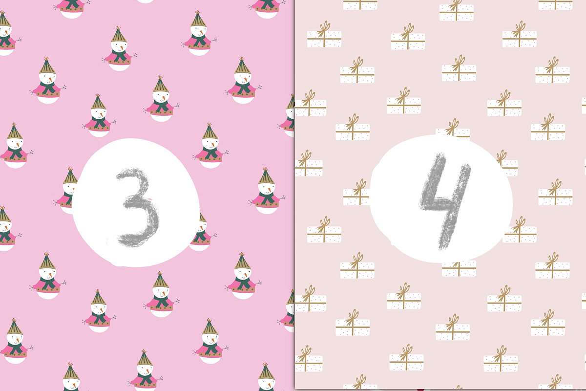 Pink Christmas seamless patterns, a Pattern Graphic by Katie Lisker (Photo 3 of 5)
