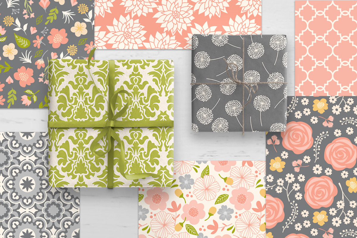 Vintage Floral Vector Patterns preview 2