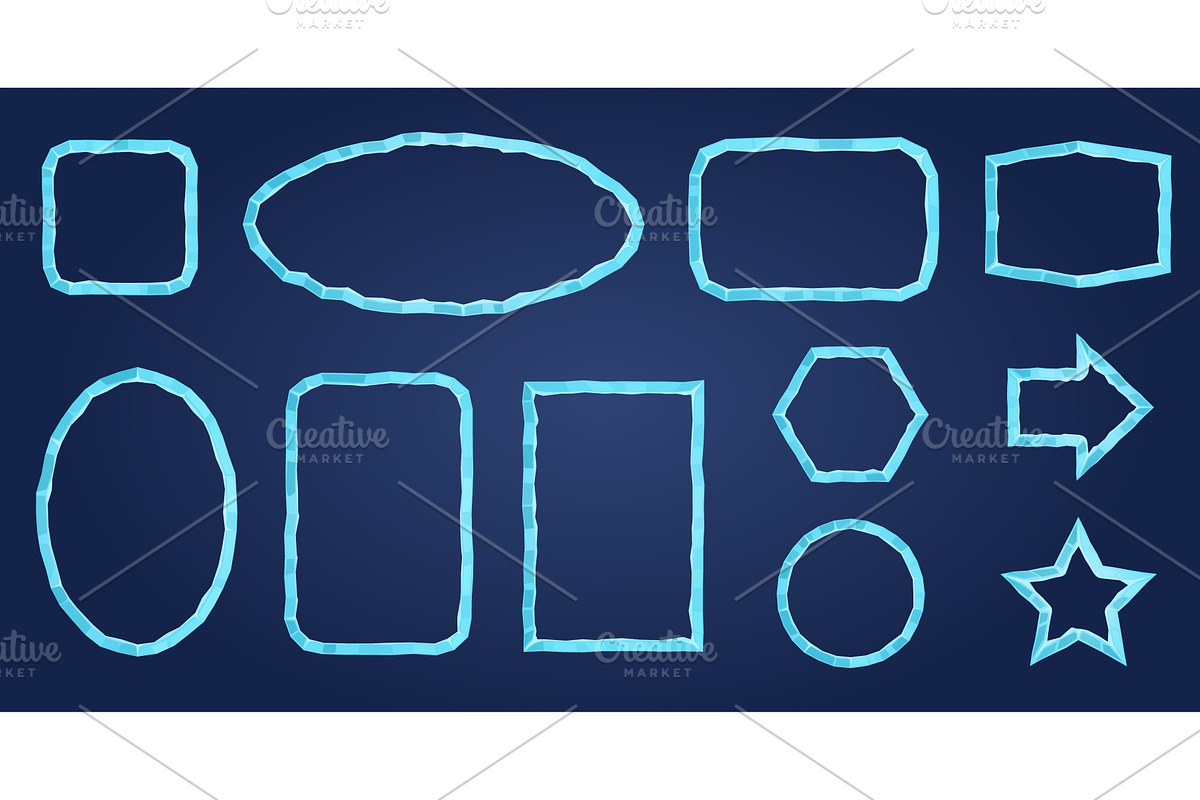 Cartoon ice frames. Winter game, an Illustration by Stock-Smart-Start