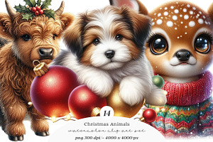 Christmas Animals Clipart PNG, a Transportation Illustration by SinaCreation