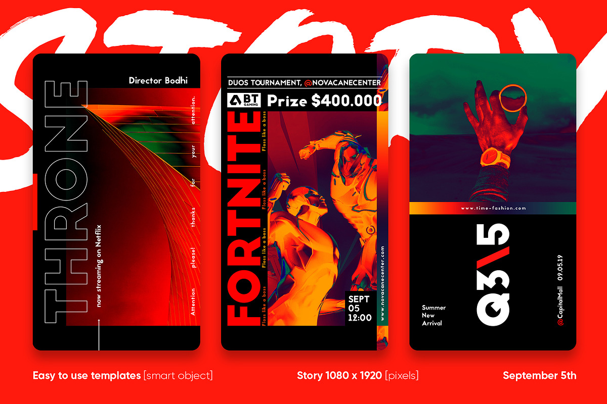 Cyberpunk Social Media Pack +Stories, a Social Media Template by September 5th (Photo 3 of 14)